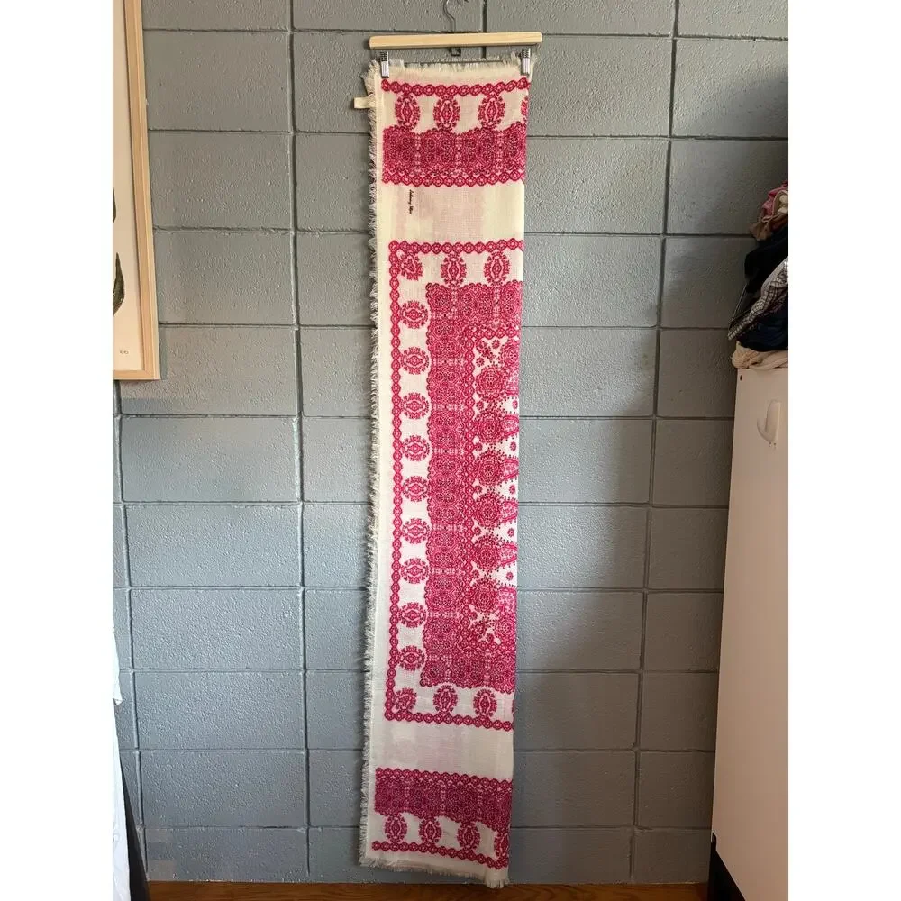 Johnny Was Large Magenta Geometric Bohemian Scarf/Shawl